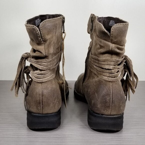 Born Cross Fringe Bootie, Brown Suede, Womens Size 10 M - Picture 5 of 11
